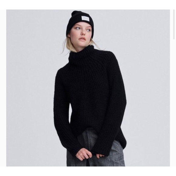 rag & bone Sweaters - Rag & Bone Joseph Alpaca Blend Turtleneck Sweater Merino Wool Black